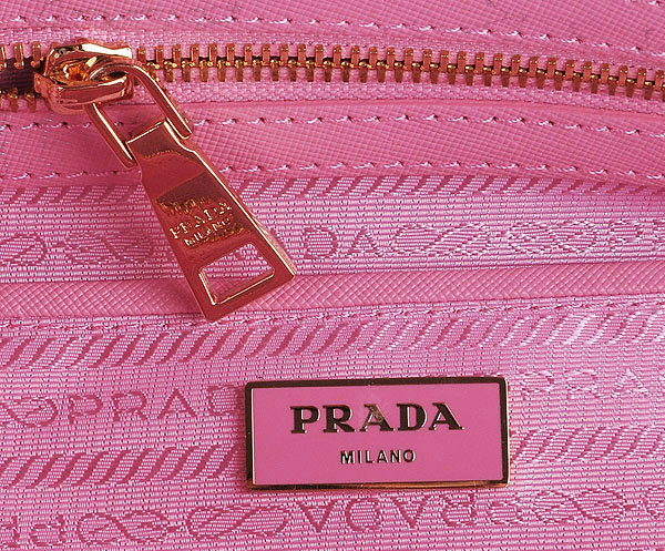 2014 Prada Saffiano Calf Leather Two Handle Bag BL0837 pink - Click Image to Close